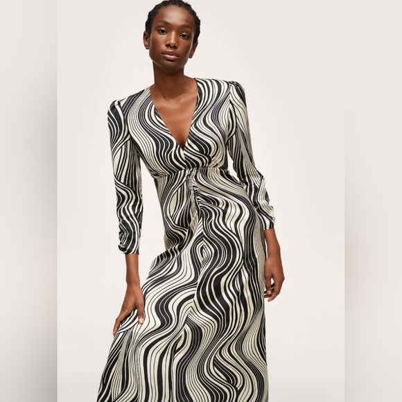 MANGO midi printed dress - Picture 3 of 4